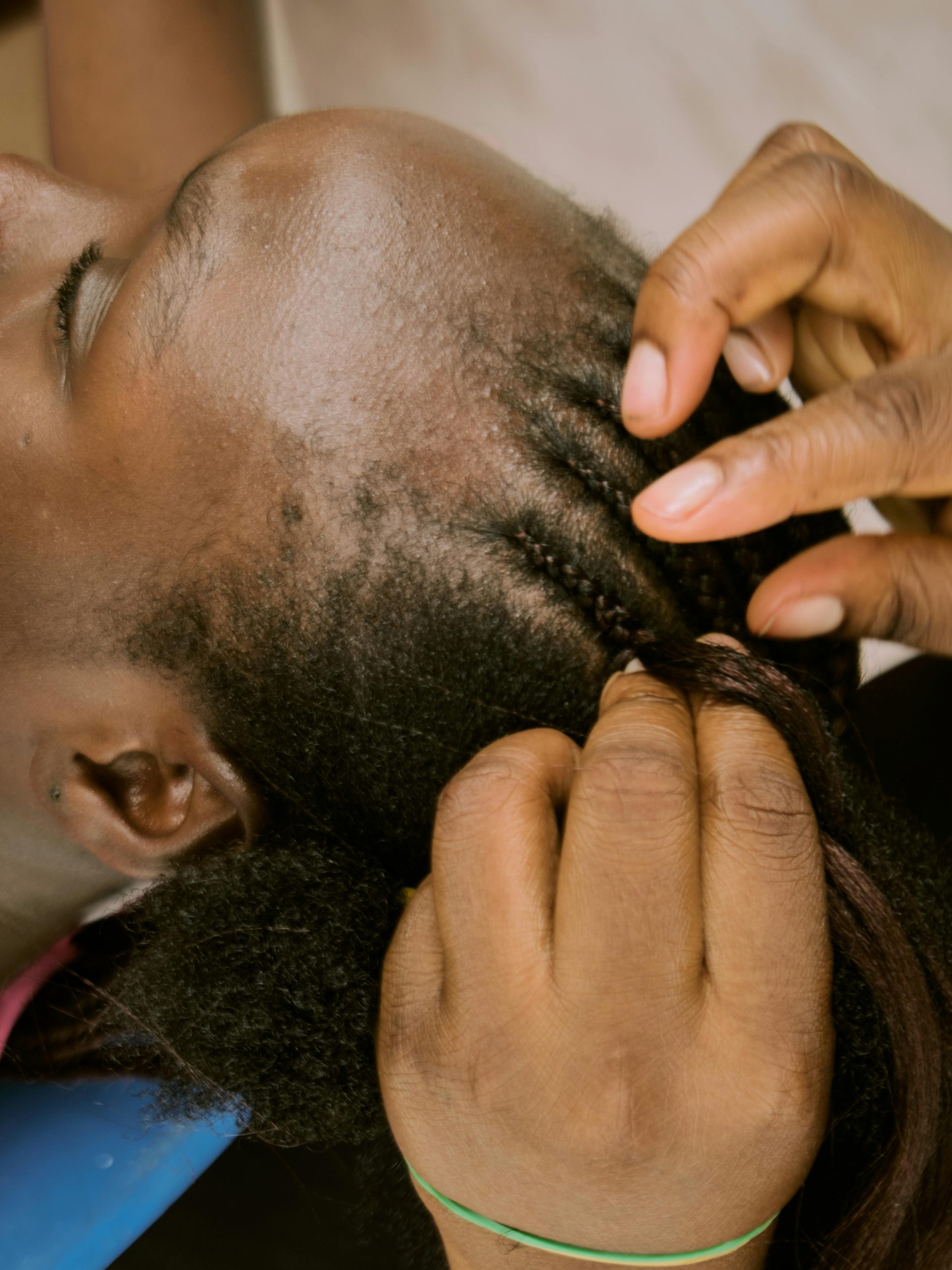 Stylist working on a client