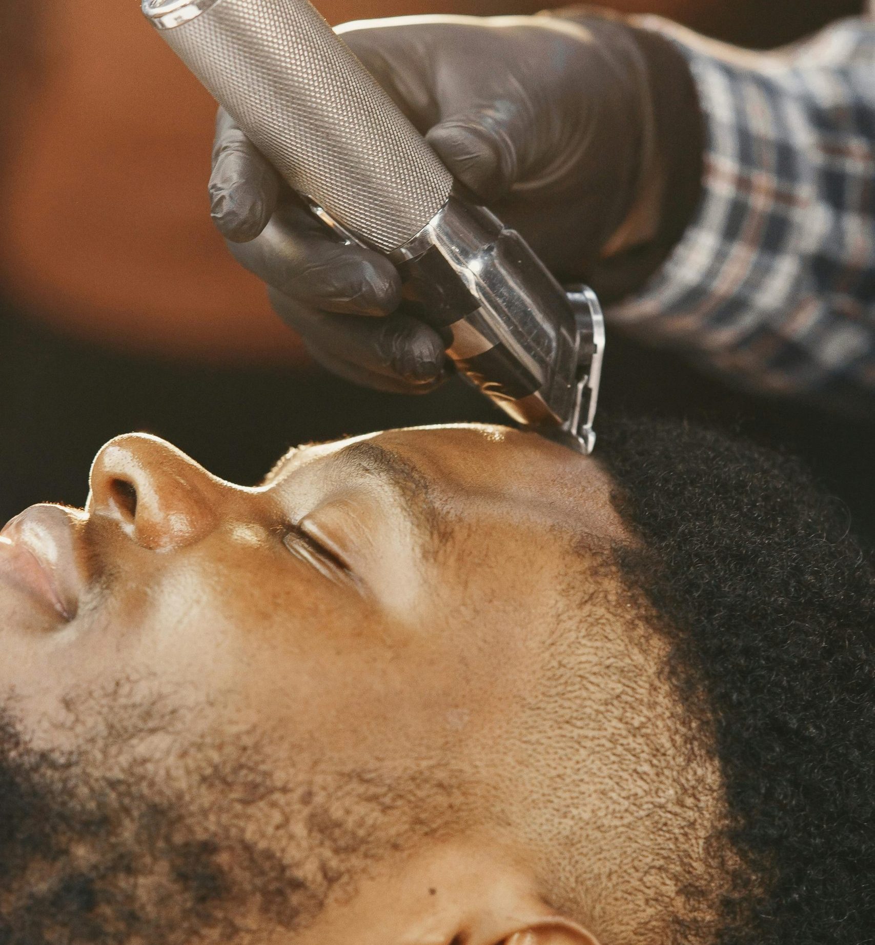 Barber giving a haircut